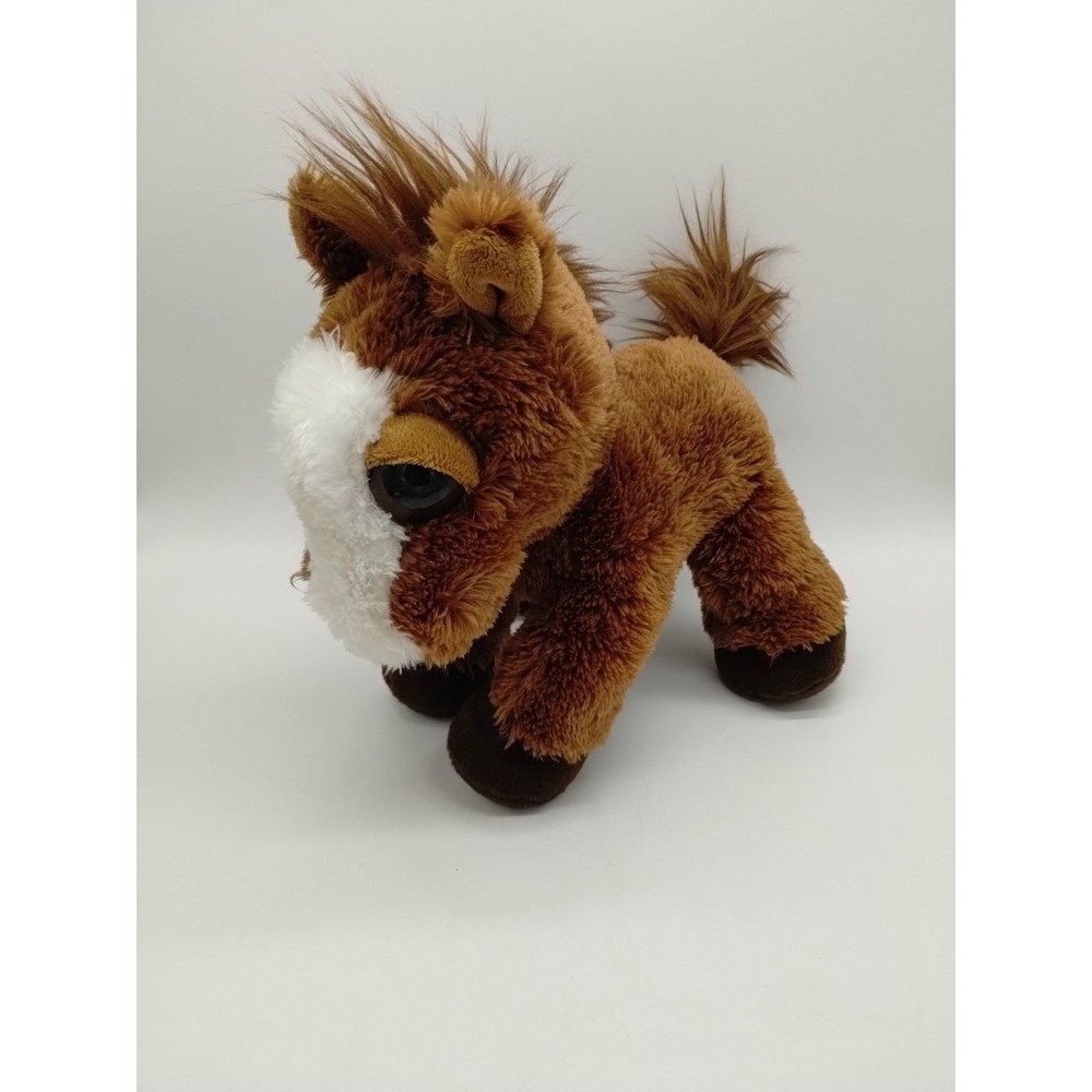 Aurora Plush Dreamy Eyes Pony Prancer Horse Stuffed Farm Animal 10" Brown